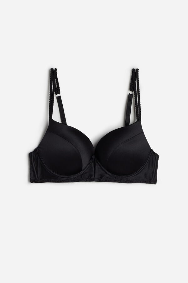 Intimssimi Mia Silk Super Push-Up Bra Mustat | FUSHY74598