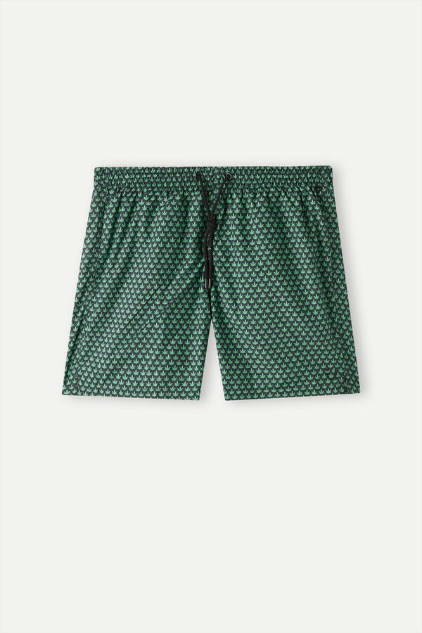 Intimssimi Micro Leaf Print Swim Trunks Vihreä | XUSGW48356