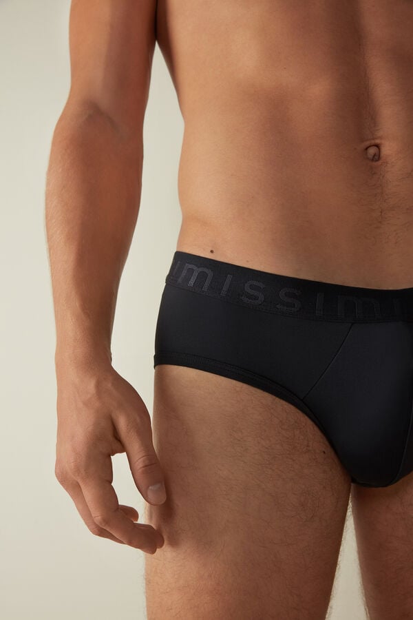 Intimssimi Microfiber Briefs with Logo Detail Sininen | BUSSD13965