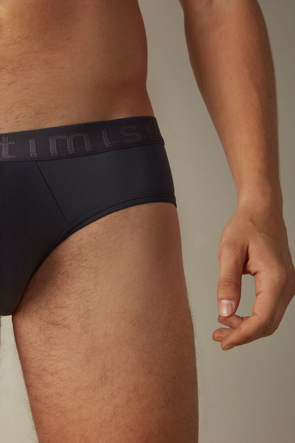 Intimssimi Microfiber Briefs with Logo Detail Harmaat | BUSSD63717