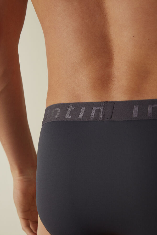 Intimssimi Microfiber Briefs with Logo Detail Harmaat | BUSSD63717