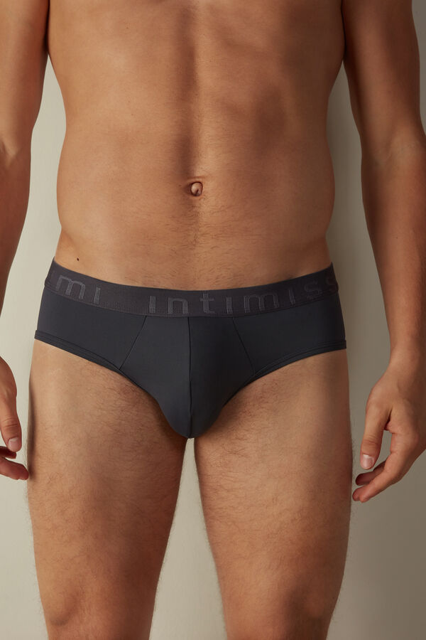 Intimssimi Microfiber Briefs with Logo Detail Harmaat | BUSSD63717