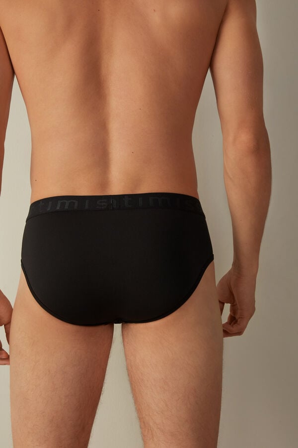 Intimssimi Microfiber Briefs with Logo Detail Mustat | GUSUC25234