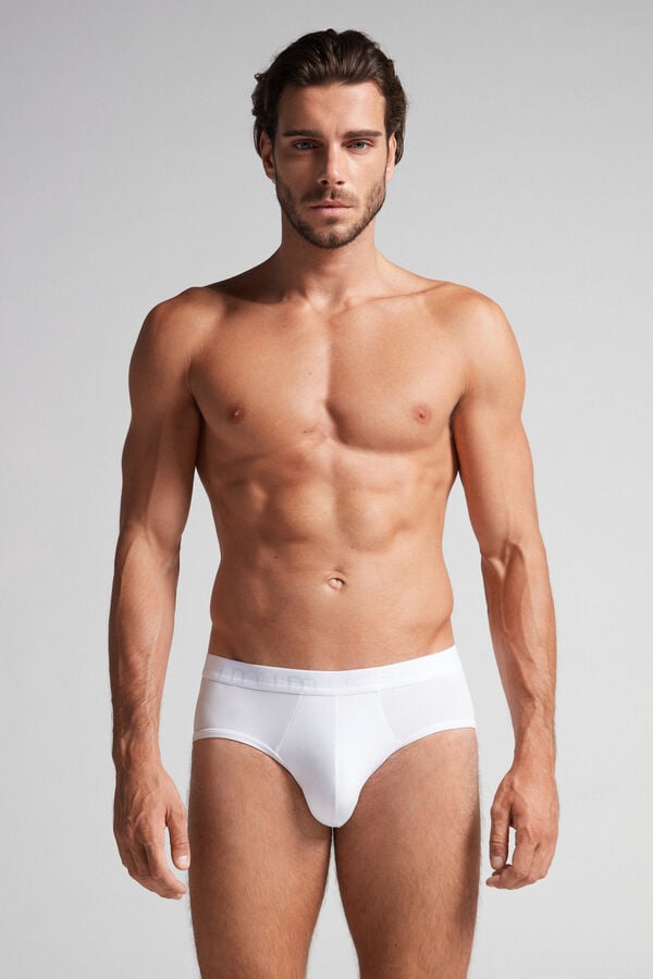 Intimssimi Microfiber Briefs with Logo Detail Valkoinen | MUSFT46606