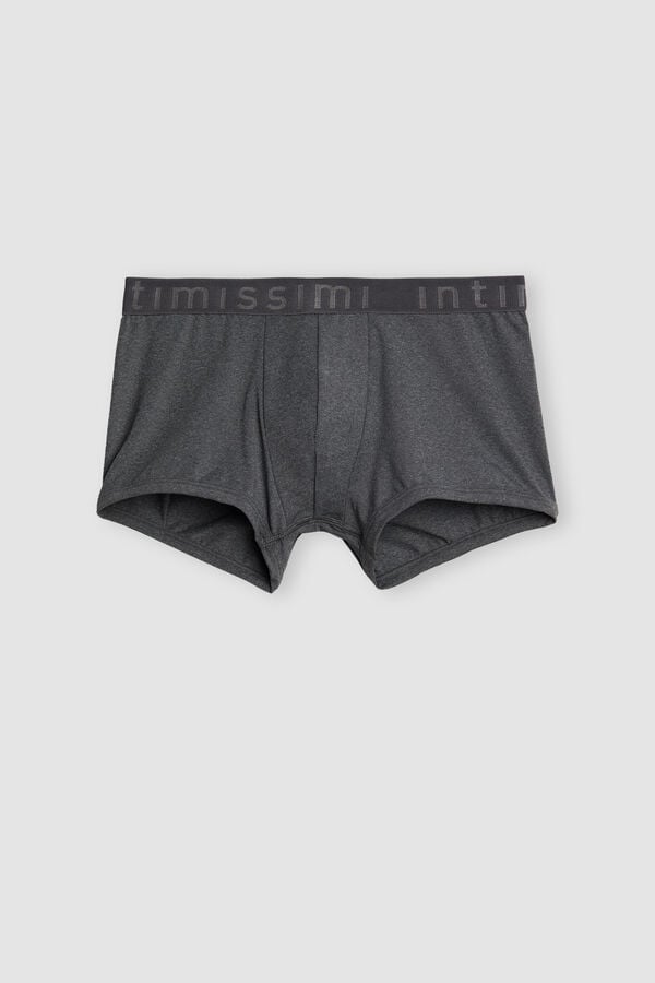 Intimssimi Microfiber Logo Bokserin Shorts Tummanharmaat | QUSUV91655