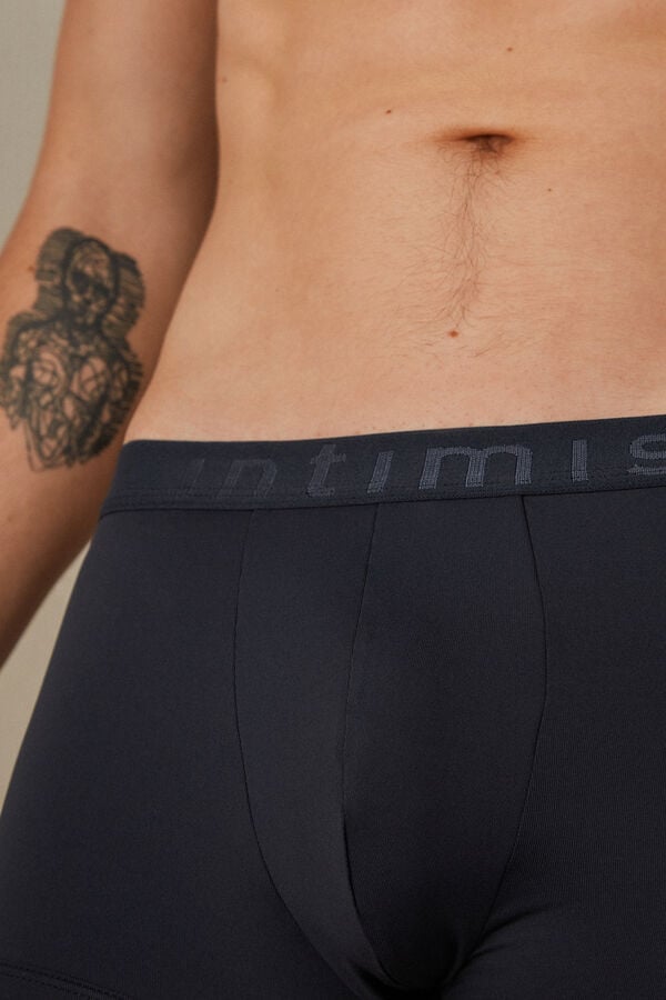 Intimssimi Microfiber Logo Bokserin Shorts Sininen | USJVR68948