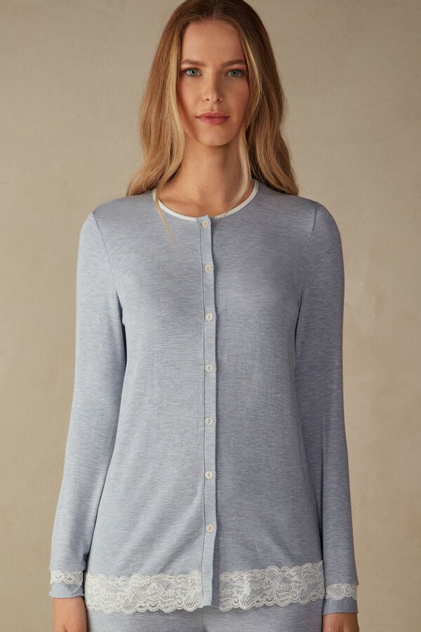 Intimssimi Modal and Pitsi Cardigan Vaaleansininen | SUSVO49746