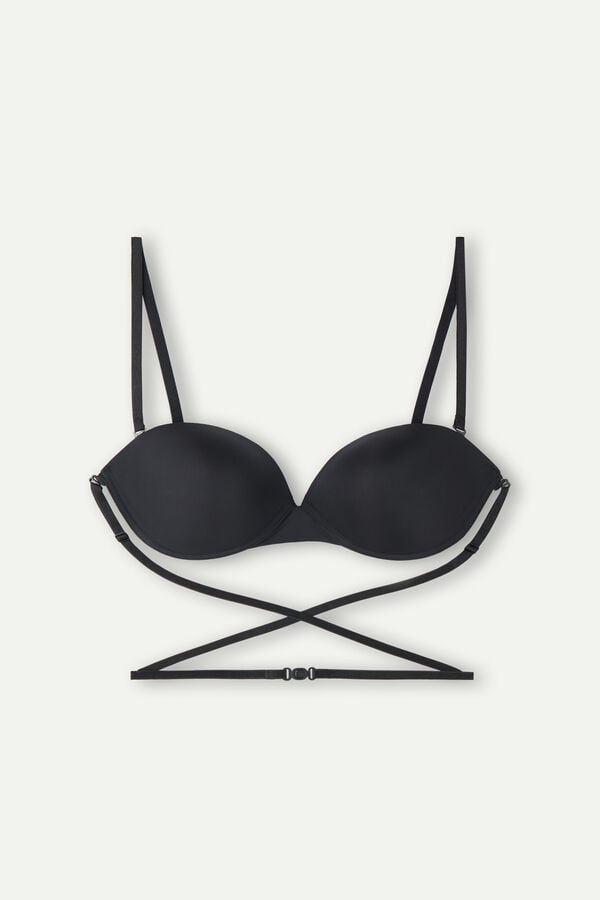 Intimssimi Multi-functional Anna Balconette Bra in Ultralight Microfiber Mustat | USXBR57070