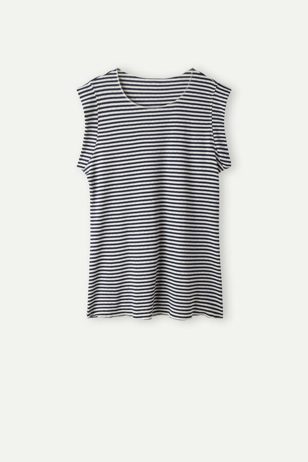 Intimssimi My Mukavuus Zone Hihattomat Top in Perforated Puuvilla Stripes | USICD73259