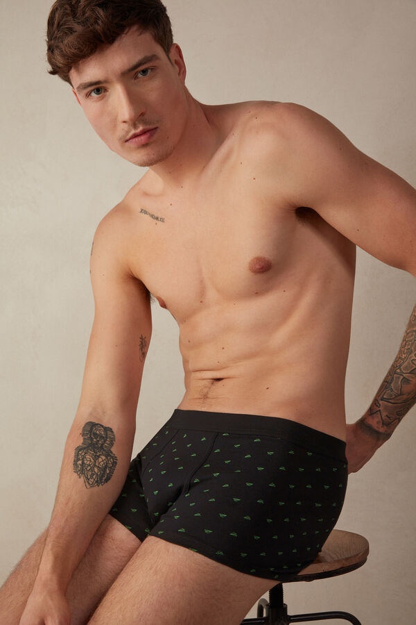 Intimssimi Paper Plane Boxers in Stretch Supima® Puuvilla Mustat | USNZX83580