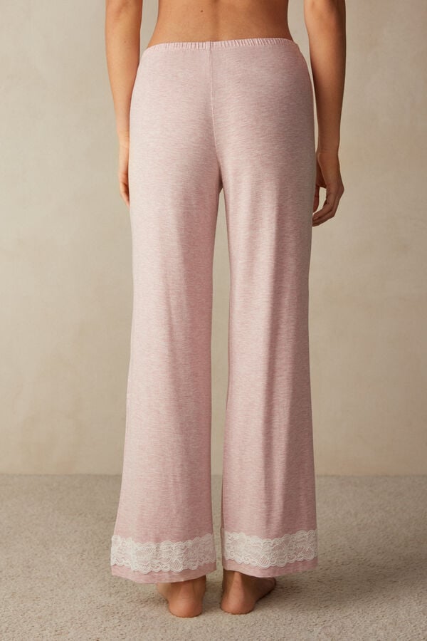 Intimssimi Pitsi Trim Full Length Pants in Modal Pinkki | XUSBH16266