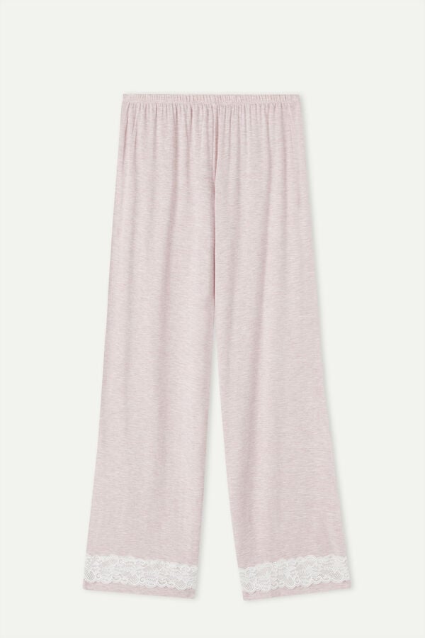 Intimssimi Pitsi Trim Full Length Pants in Modal Pinkki | XUSBH16266