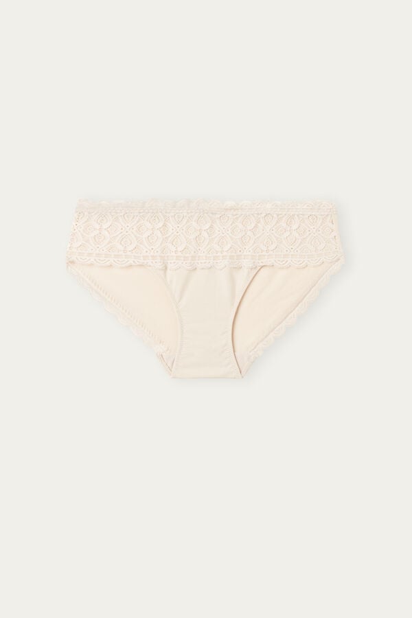 Intimssimi Pitsi and Puuvilla High Rise Panties Natural | DUSVO34442