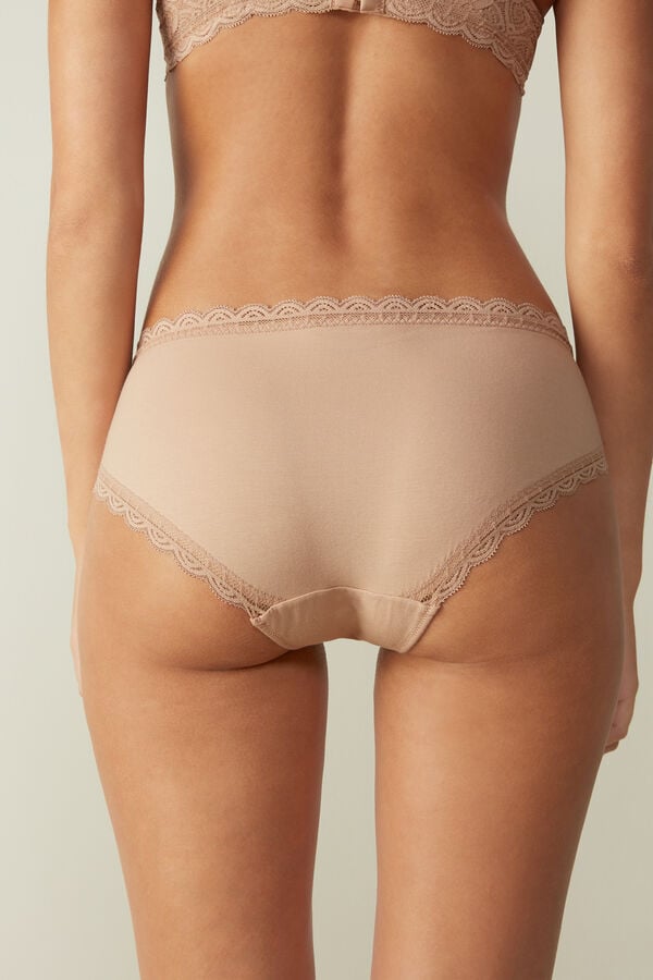 Intimssimi Pitsi and Puuvilla High Rise Panties Natural | QUSUV94143