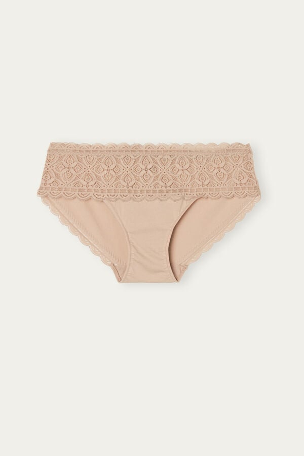 Intimssimi Pitsi and Puuvilla High Rise Panties Natural | QUSUV94143