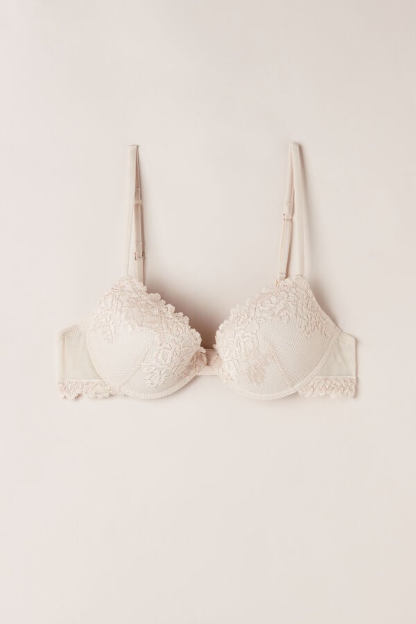 Intimssimi Pretty Flowers Bellissima Push-up Bra Natural | USNEJ48260