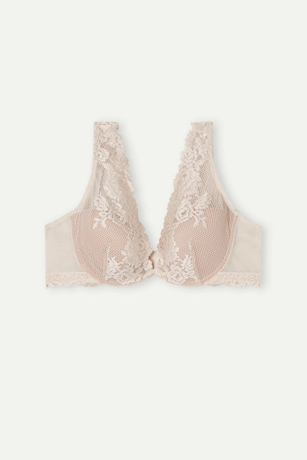 Intimssimi Pretty Flowers Elena Balconette Bra Natural | FUSHY56129