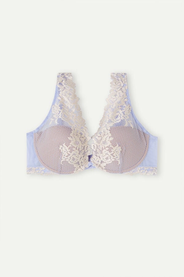 Intimssimi Pretty Flowers Elena Balconette Bra Violet | USJVR15411