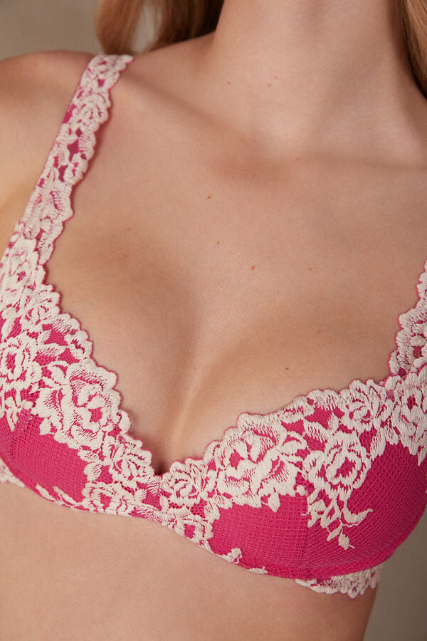 Intimssimi Pretty Flowers Gioia Super Push-up Bra Pinkki | BUSSO14103