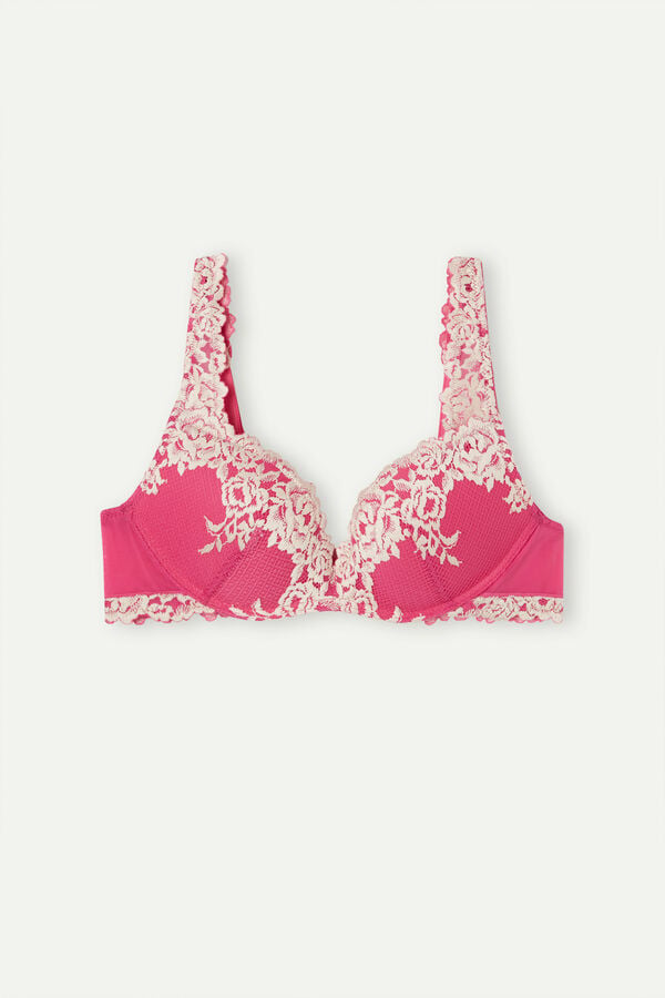 Intimssimi Pretty Flowers Gioia Super Push-up Bra Pinkki | BUSSO14103