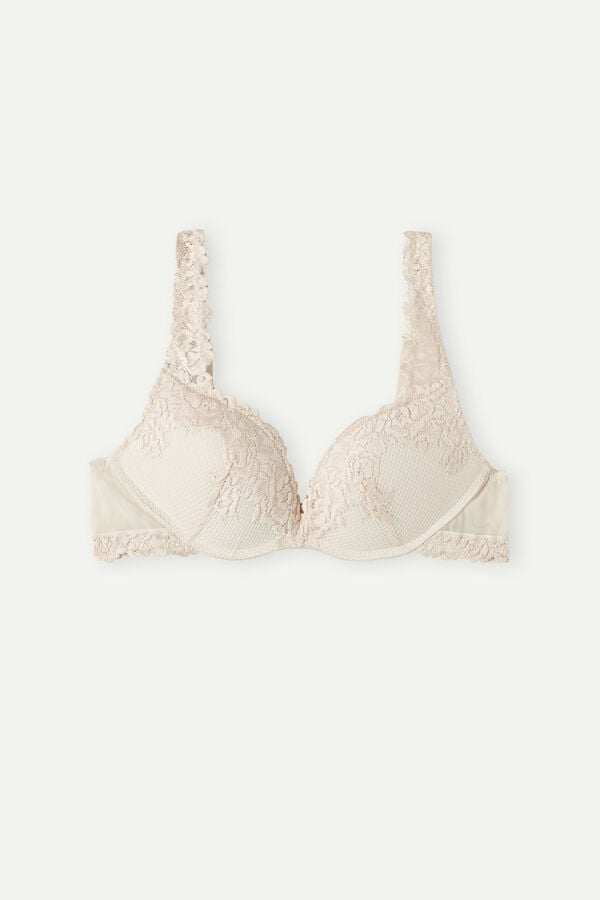 Intimssimi Pretty Flowers Gioia Super Push-up Bra Natural | USNZX85225