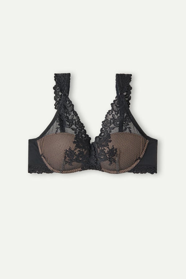 Intimssimi Pretty Flowers Giorgia Balconette Bra Mustat | LUSSX69753