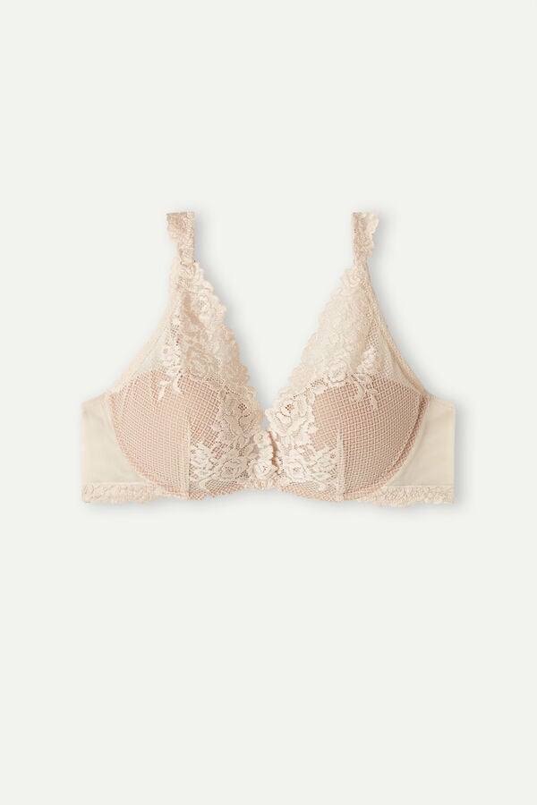 Intimssimi Pretty Flowers Giorgia Balconette Bra Natural | YUSGT33663