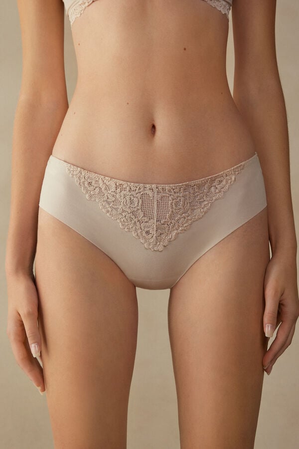 Intimssimi Pretty Flowers Seamless Puuvilla Panties Natural | QUSWA25641