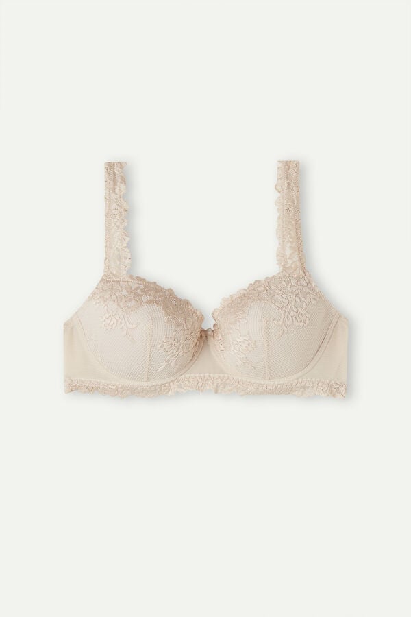 Intimssimi Pretty Flowers Sofia Balconette Bra Natural | EUSVG61844