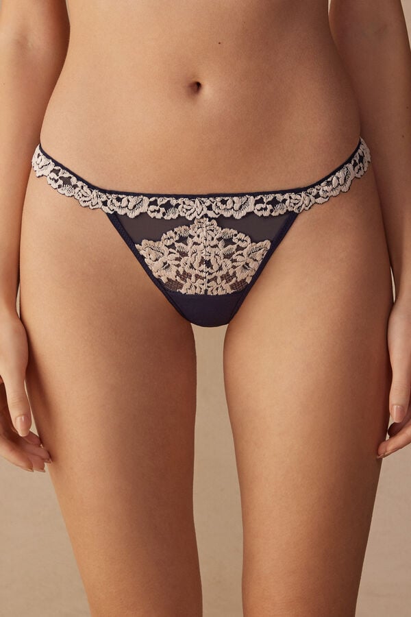 Intimssimi Pretty Flowers String Ranne Sininen | USXMI67784