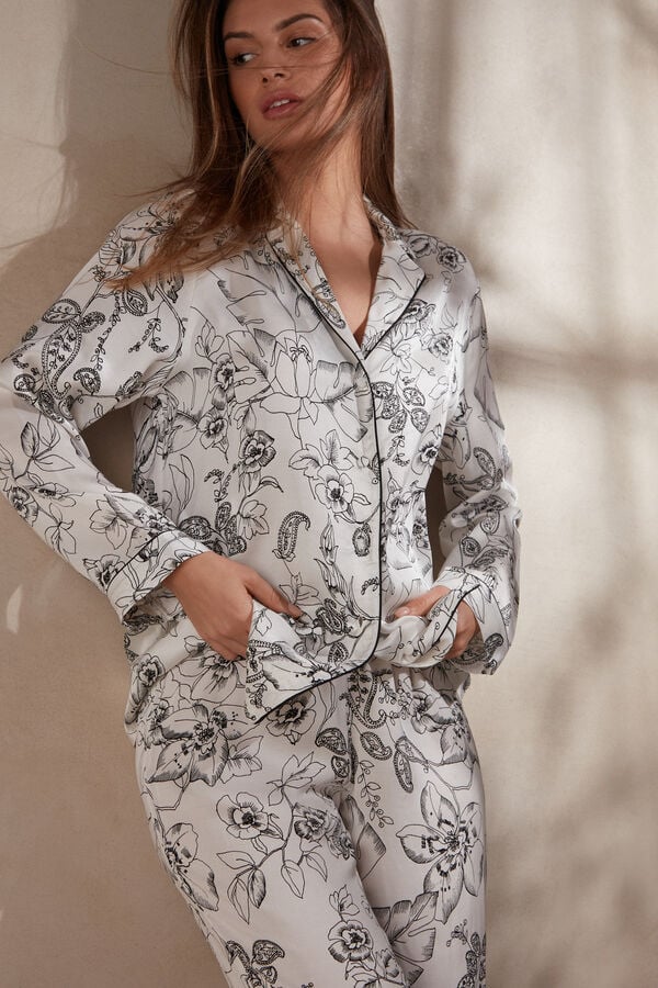 Intimssimi Pure Joy Long Sleeve Top in Satin Print | USCVG53602