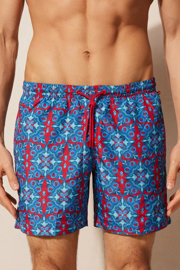 Intimssimi Red Moroccan Print Swim Trunks Sininen | USQCS62776