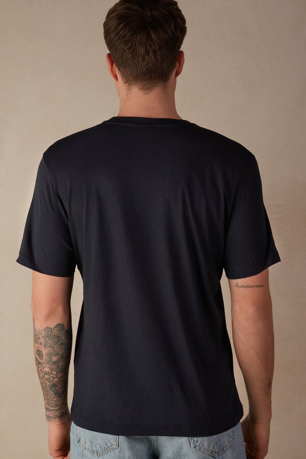 Intimssimi Regular Fit T-Shirt in Extrafine Supima® Puuvilla Mustat | USQCS14473