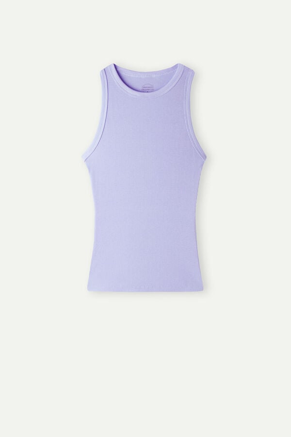 Intimssimi Ribbed Tank Top in Supima® Puuvilla Violet | USDFL17375