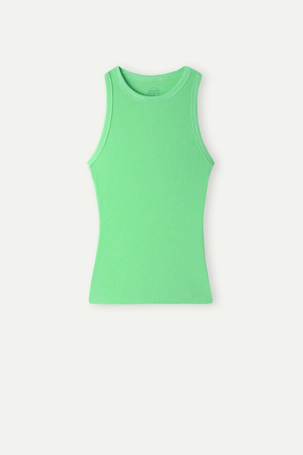 Intimssimi Ribbed Tank Top in Supima® Puuvilla Vihreä | USEAH10329