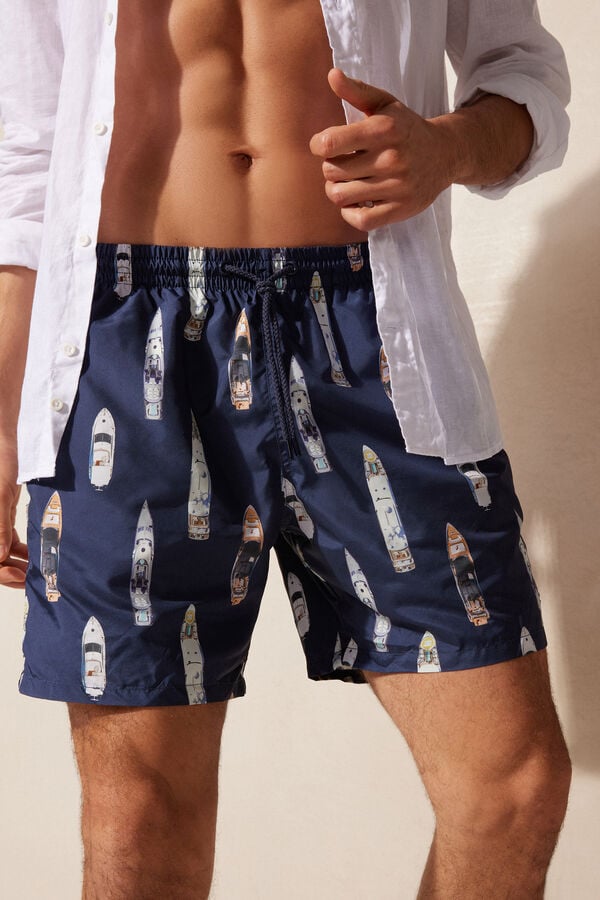 Intimssimi Ship Print Swim Trunks Sininen | XUSGW66621