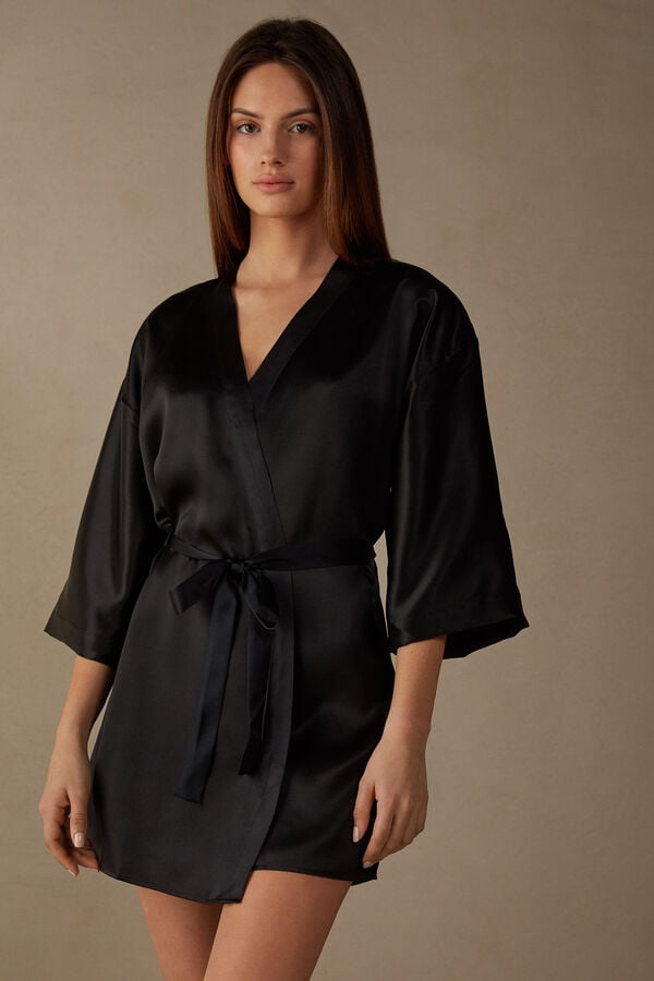 Intimssimi Silk Kimono Mustat | USICD74086