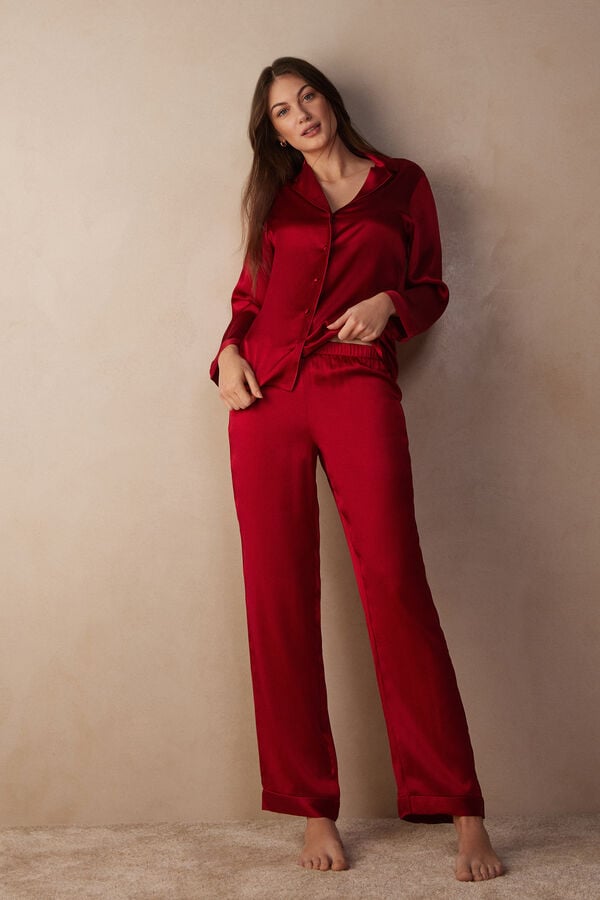 Intimssimi Silk Satin Pajama Pants Punainen | MUSFT78567