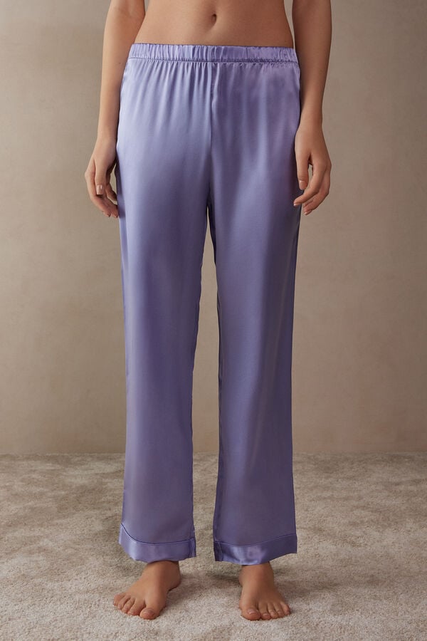 Intimssimi Silk Satin Pajama Pants Violet | BUSSD32159