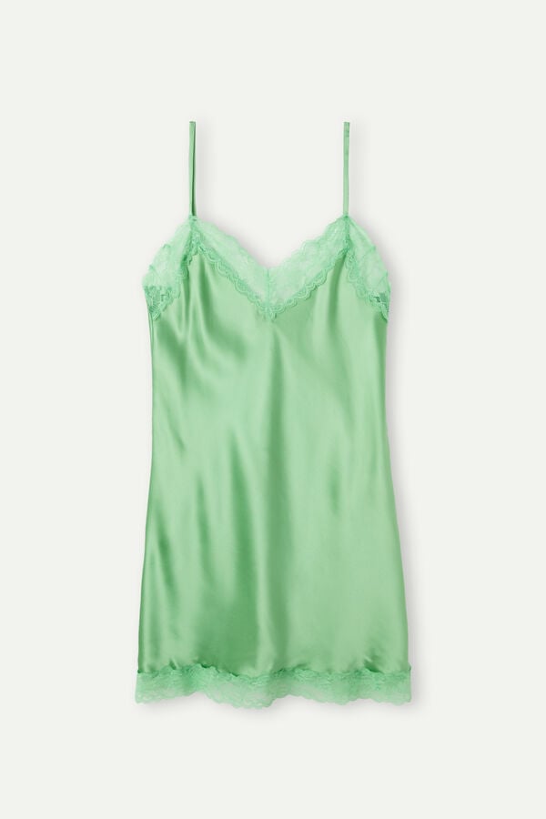 Intimssimi Silk Slip with Pitsi Insert Detail Vihreä | USDYB24009