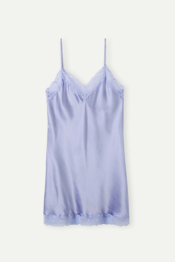 Intimssimi Silk Slip with Pitsi Insert Detail Violet | ZUSNQ22361