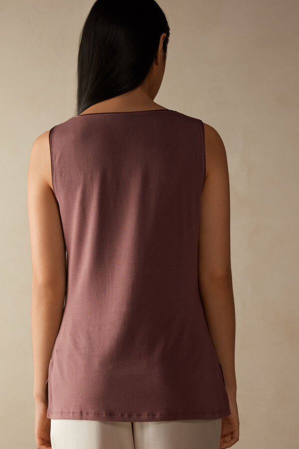 Intimssimi Silk and Modal Tank Top Ruskea | XUSBH41875