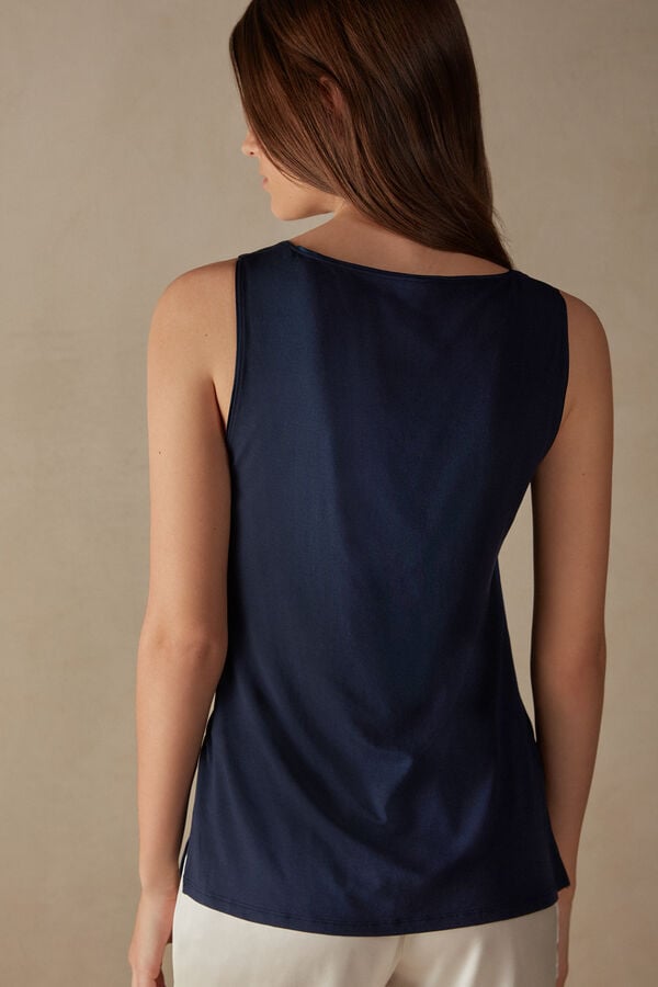 Intimssimi Silk and Modal Tank Top Sininen | USCIF50522