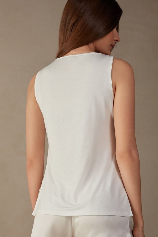 Intimssimi Silk and Modal Tank Top Valkoinen | USJVR36442