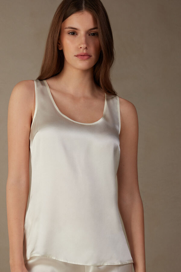 Intimssimi Silk and Modal Tank Top Valkoinen | USJVR36442