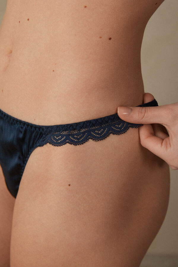 Intimssimi Silk and Pitsi G-String Sininen | GUSEC93426