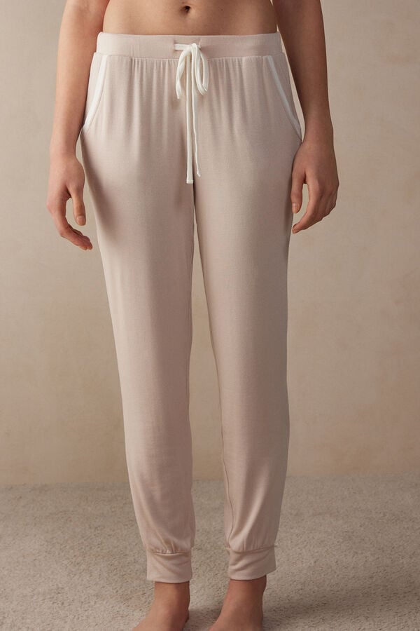 Intimssimi Simple Elegance Full Length Jogger Pants in Modal Pinkki | BUSSD89836