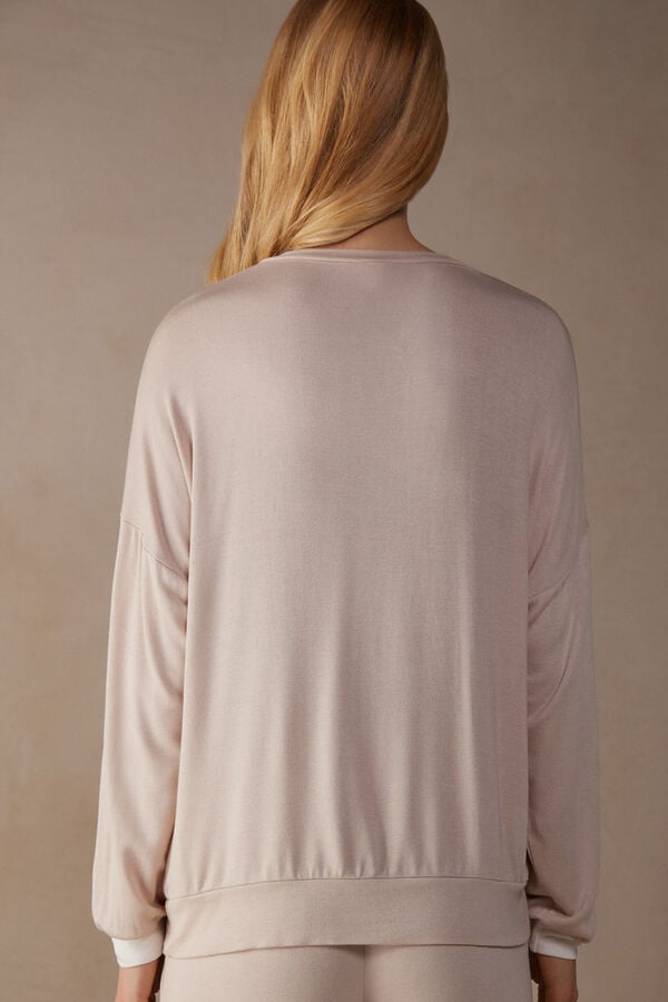 Intimssimi Simple Elegance Long Sleeve Top in Modal Pinkki | USEAH84185