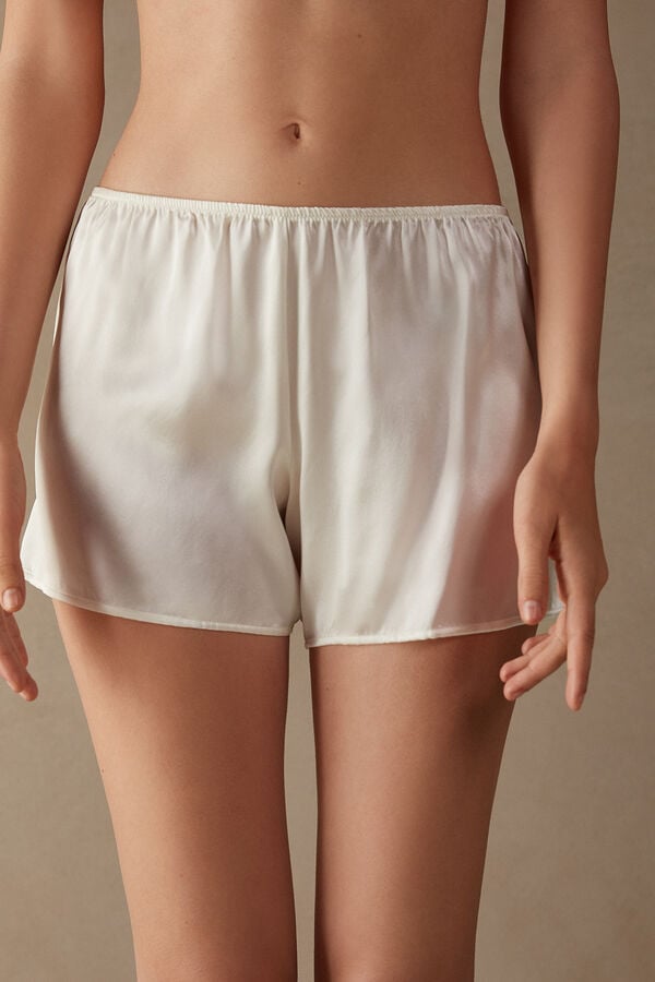 Intimssimi Smooth Silk-Satin Shorts Valkoinen | USJBT76601