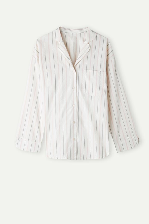 Intimssimi Soft Spring Long Sleeve Button-Up Shirt Valkoinen | BUSSO24219